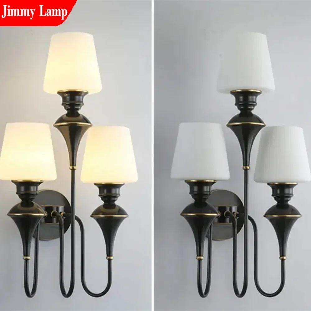 

Nordic Luxury Brass Wall Light LED For Villa Living Space Bedroom Nightstand Lamp Villa Hotel Study Corridor Wall Lighting Decor