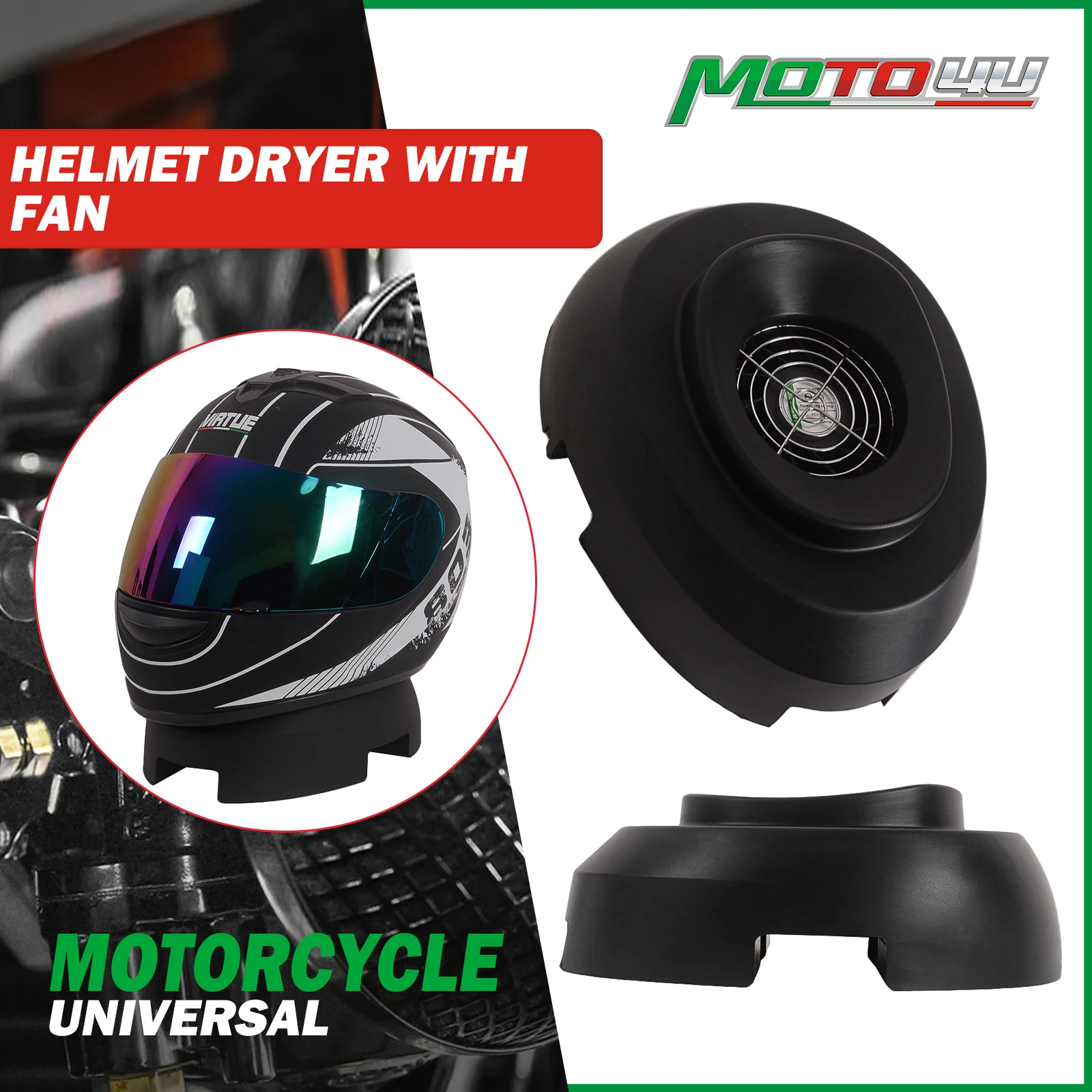MOTO4U Motorcycle Multi-functional Helmet Stand Helmet Dryer with Fan Can Remove Sweat and Inhibit Bacteria
