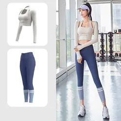 2 Piece Set Women Workout Gym Yoga Set Fitness Sportswear Crop Top Sports Bra Seamless Leggings Active Wear Outfit Suit