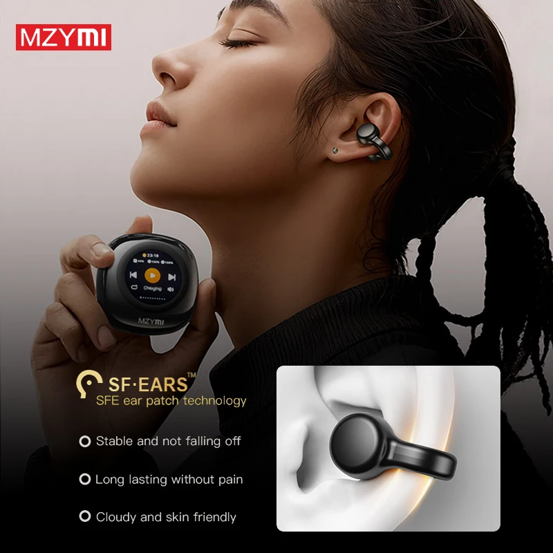 MZYMI New CT11 Bone Conduction Bluetooth Headphones TWS Ear Hook Wireless Earphone Long Lasting Battery Life Headset with Mic