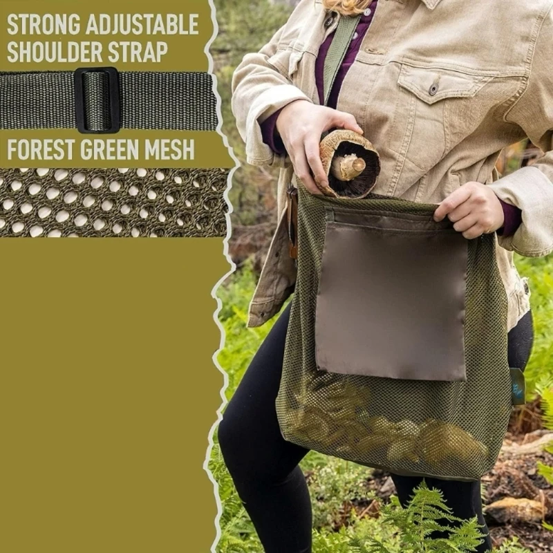 

1 set Portable Foraging Bag Foraging Mushroom Bags Collapsible Hunting Bag Hiking for Outdoor Traveling Camping D5QD