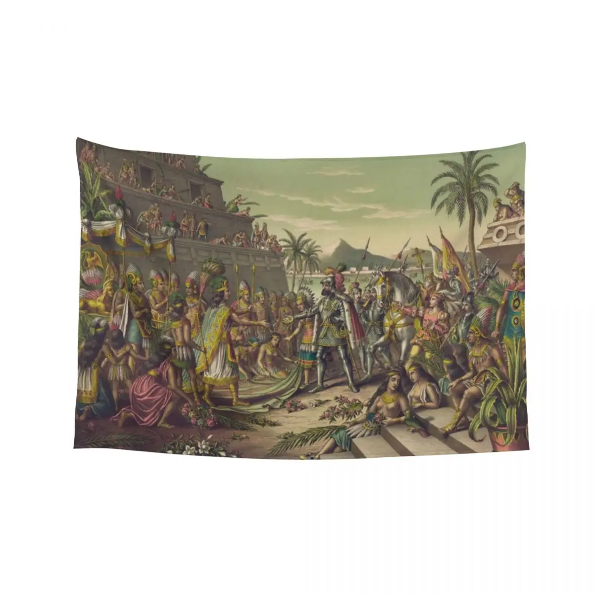 

Entrance of Cortez into Mexico Meeting Montezuma November 8 1519 Tapestry Home And Comfort Decor Wallpaper House Decor Tapestry