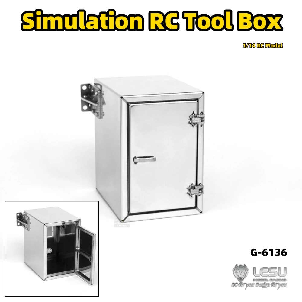กล่องเครื่องมือจำลอง สแตนเลส สีเงิน G-6136 รุ่นอัพเกรด สำหรับรถบังคับวิทยุ Tamiya RC Lesu Scania Man Actros ขนาด 1/14 อะไหล่ของเล่น