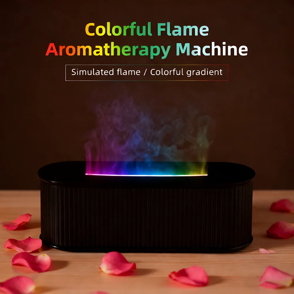 

1 шт., диффузор эфирного масла с имитацией пламени и увлажнитель воздуха с красочной подсветкой, 3-уровневый таймер, ароматический диффузор с питанием от USB