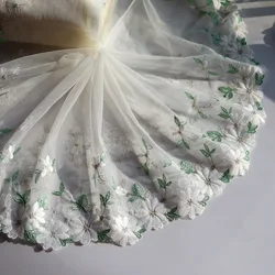 20Yards Tulle Lace Embroidery Lace Polyester Nylon White Gold Daisy Floral Lace Trim for Women Bra Dress Curtain Accessories