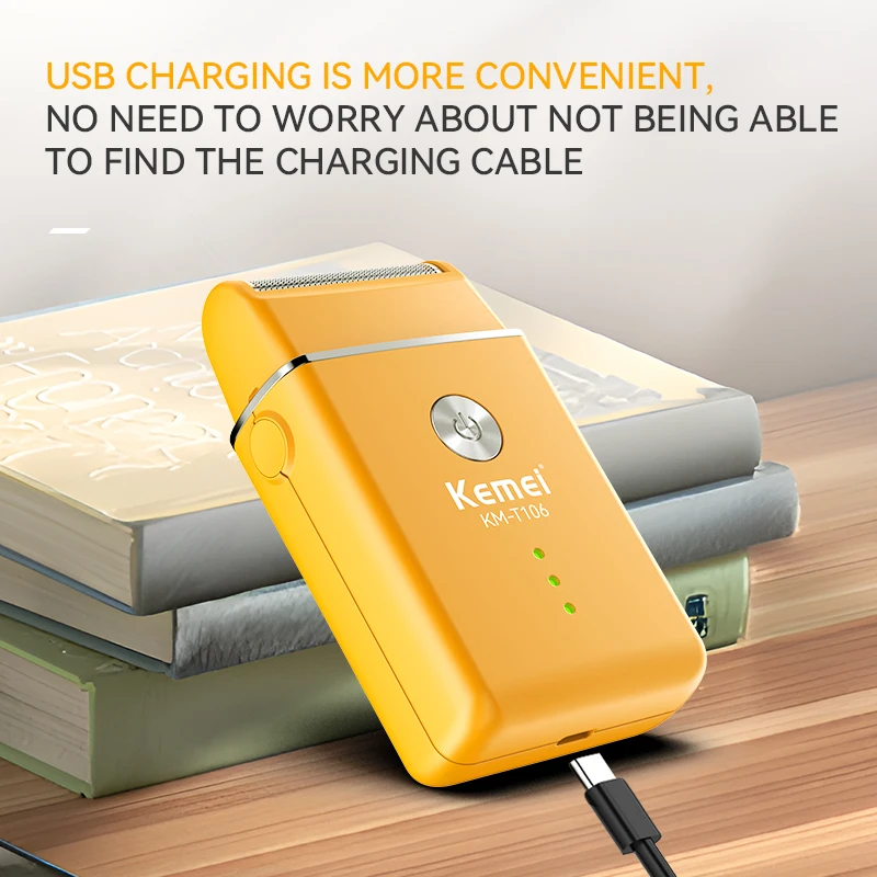 USB Fast Charging Razor Reciprocating Electric Mini Shaver Shaving Powerful and Clean Men's Shaver Hair cutter KM-T106