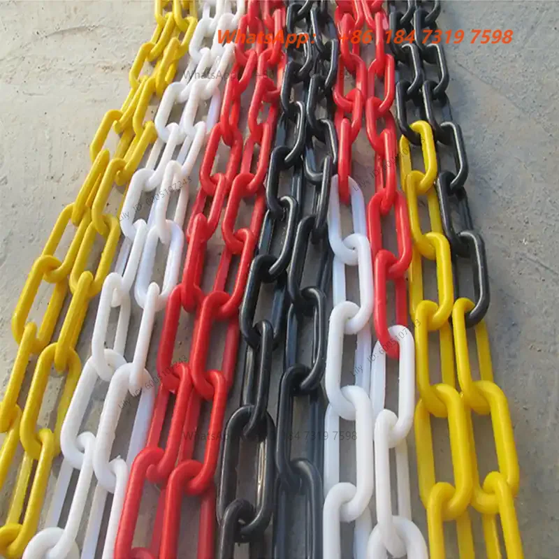 6MMX25M Plastic chain traffic caution alert warning Road cone isolation protection chain Guardrail, boat part,marine hardware