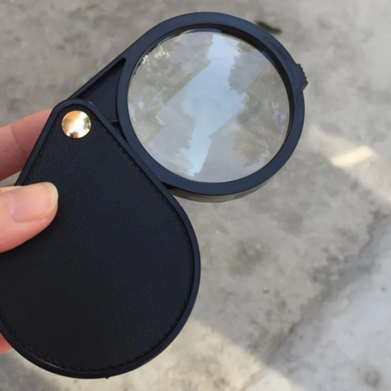 10x Black Blue Portable 65mm Handheld Reading Magnifier with High-Power Glass Lens Loupe Helping Hands Magnifying Glasses