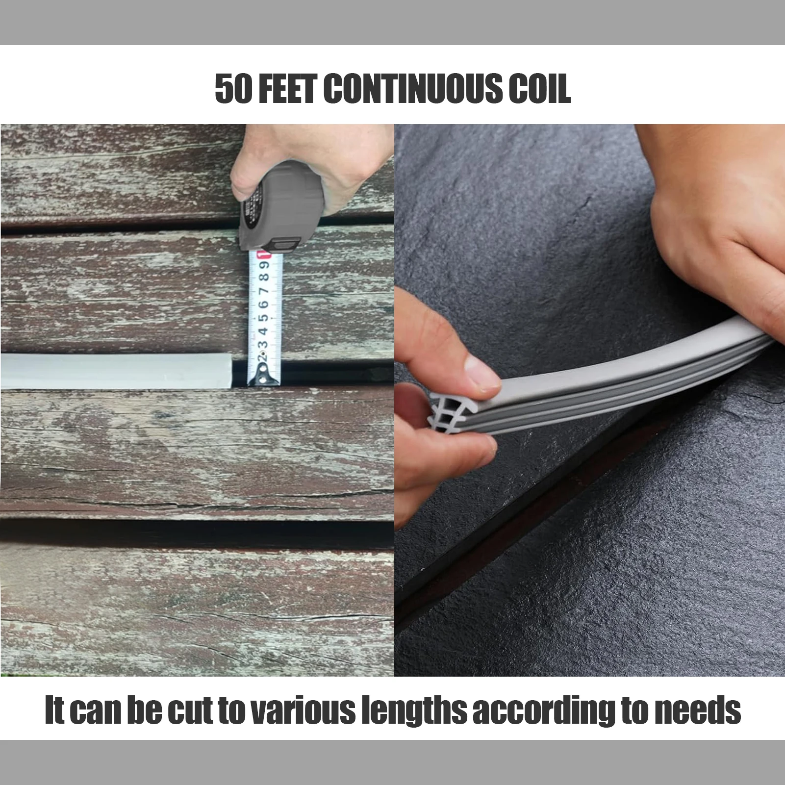 EPDM Rubber Expansion Joint, Flexible Concrete Replacement Strip for Walkways, Driveway Crack Repair Filler
