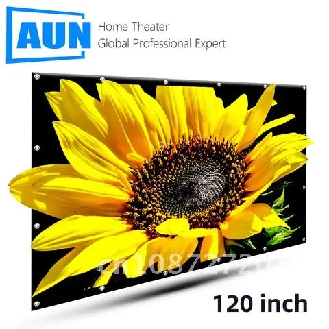 

Portable Thicken White Cloth Material Screen for Home Theater AUN Projector Screen 133/120/100 Inch Foldable Wall Movie Curtain