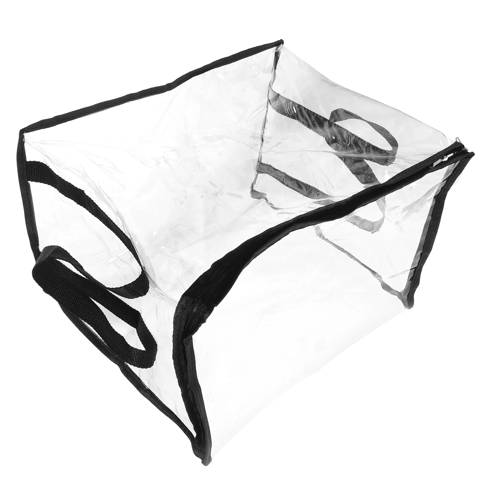 Transparent Waterproof PVC Storage Bag Large Capacity Book Tote Document Organizer Portable Carrying Handle Transparent File Bag