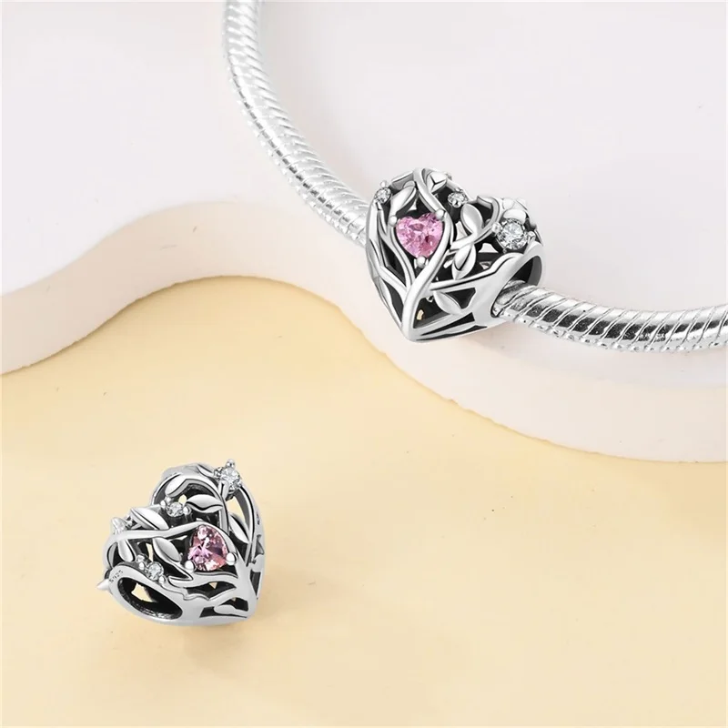 

New 925 Sterling Silver Gratitude Blessings Love Tree Charms Bead Fit 3mm Original Bracelet DIY Women Birthday Jewelry Gifts