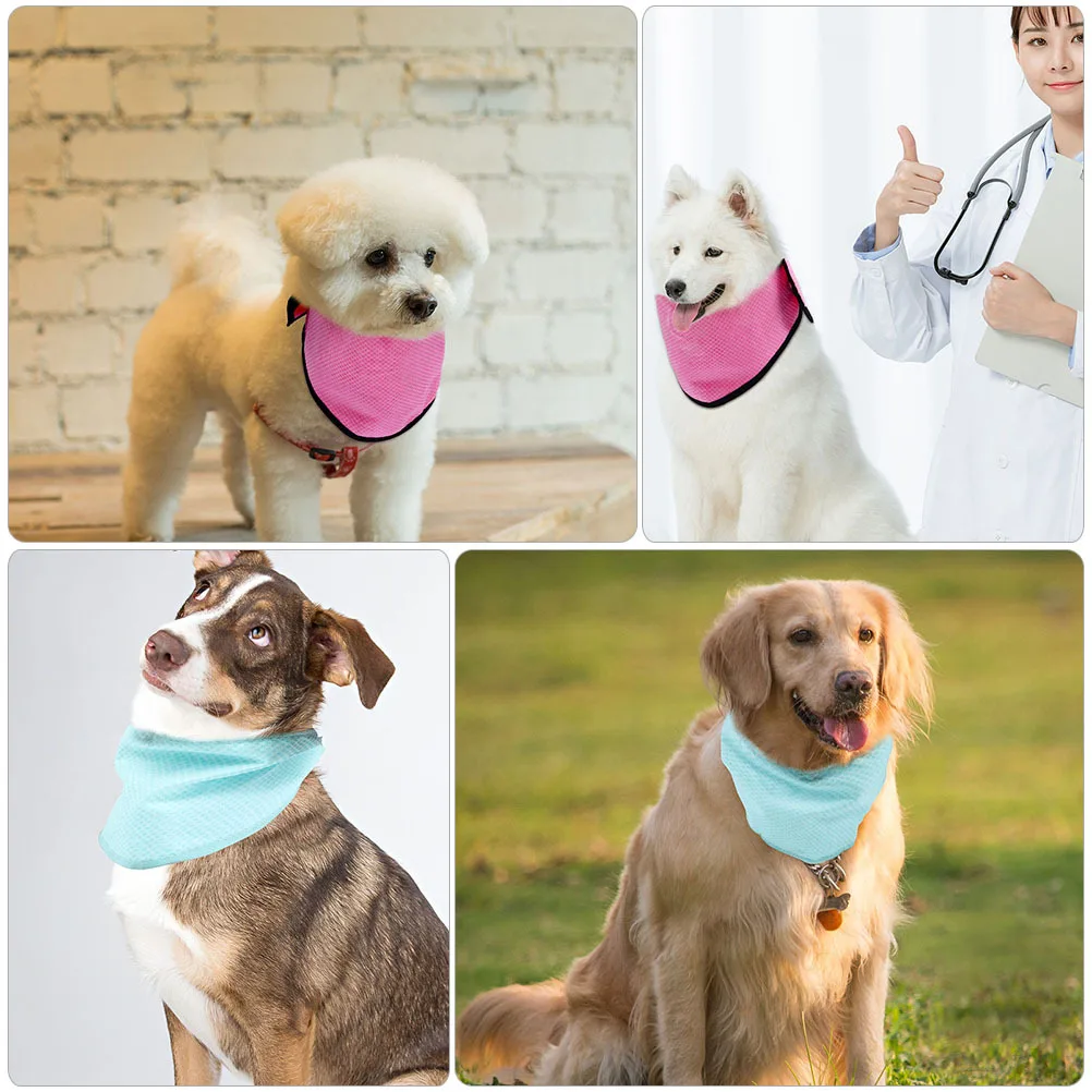 

2pcs Pet Cooling Bandana Summer Breathable Lightweight Puppy Neck Scarf Heat Resistant Chemical Free For Dogs Outdoor Exercise