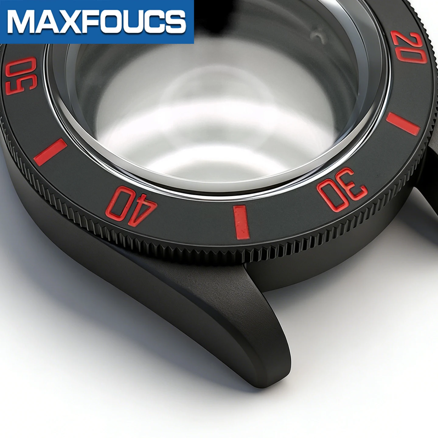 Mattes Retro-Uhrengehäuse im Black Bay-Stil MOD SKX NH34 NH36 Schwarze Stahlkrone Saphirglas-Gehäuseboden Einsatz Kundenspezifisches Zubehör – Detail 16