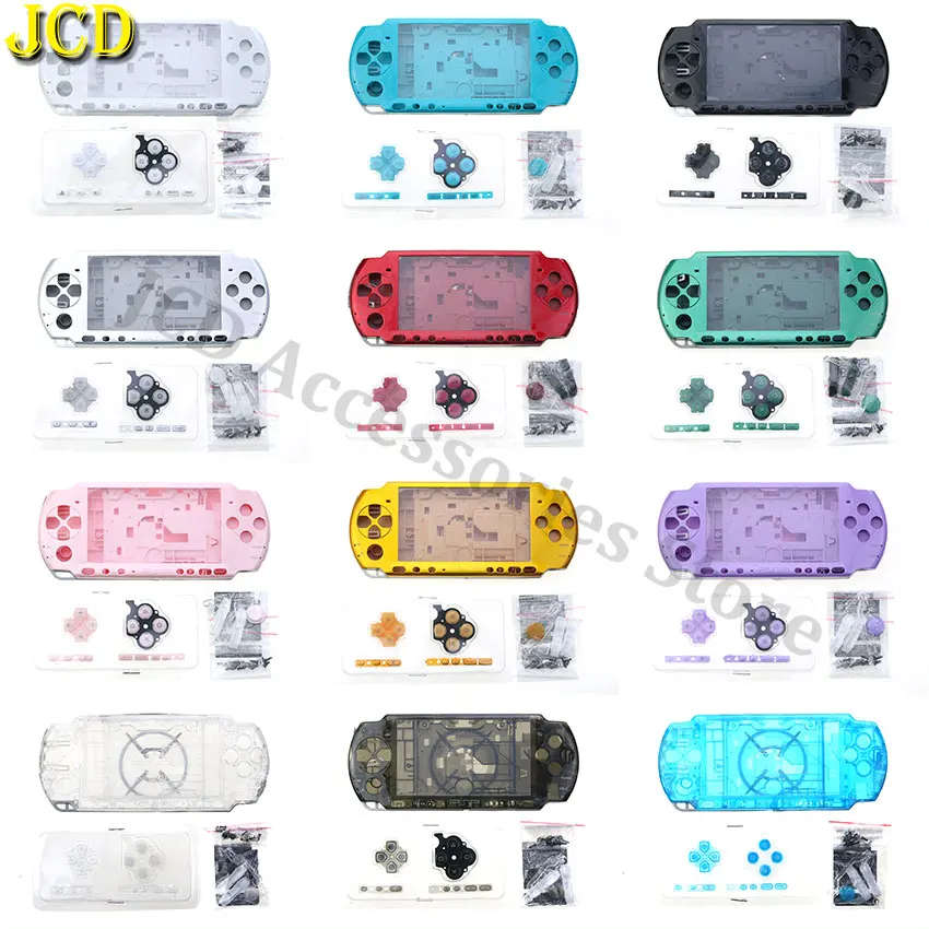 

JCD для игровой консоли PSP 3000, сменный корпус, лицевая панель, крышка с винтами, комплект кнопок для PSP3000