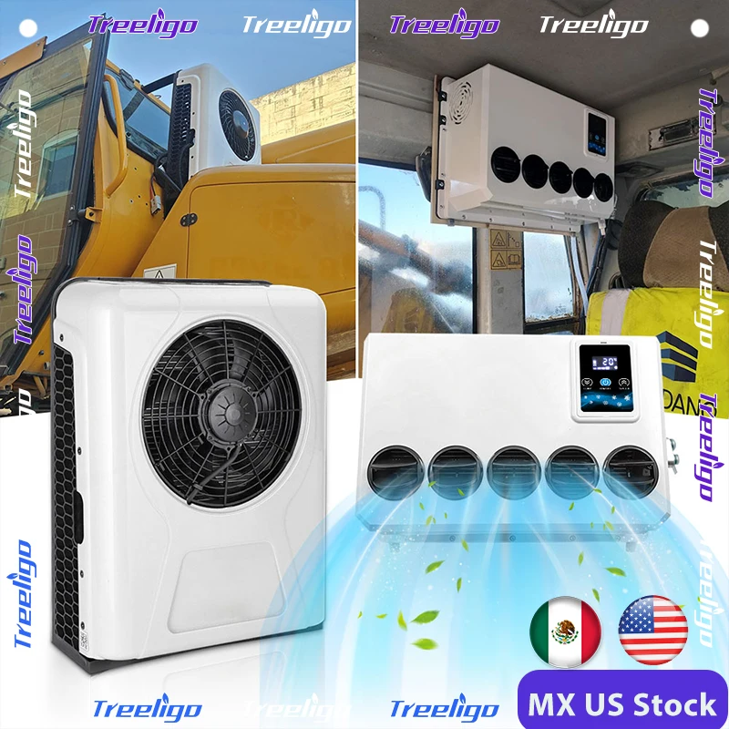 

Treeligo 2025 12000BTU MX US Car Truck Electric Parking Air Conditioner 12V Camper Van Tractor Automotive Split Air Conditioning