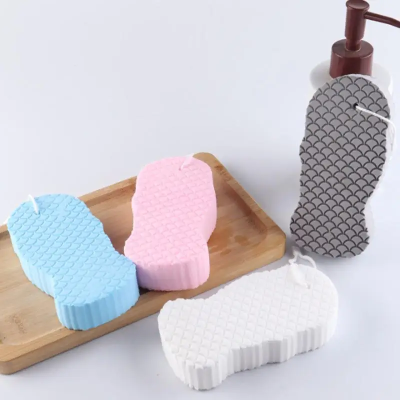 4pcs Soft Bath Sponge Body Scrub Bast Wisp Massage Brush Body Washcloth Skin Scrubber Relax Exfoliating Shower Accessories