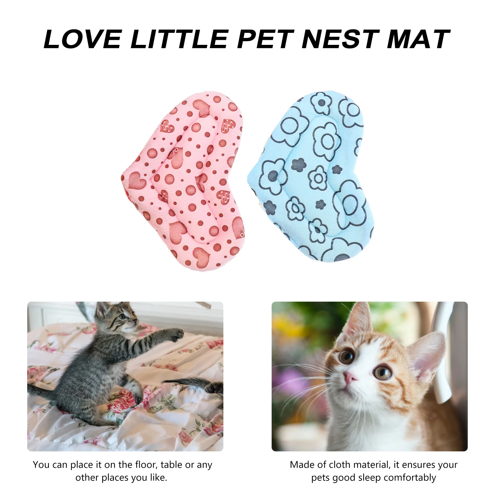

2Pcs Hamster Sleep Mat Small Pet Warm Cushion Soft Cozy Nest Pad Thermal Blanket for Guinea Pig Rabbit Squirrel Winter Bedding