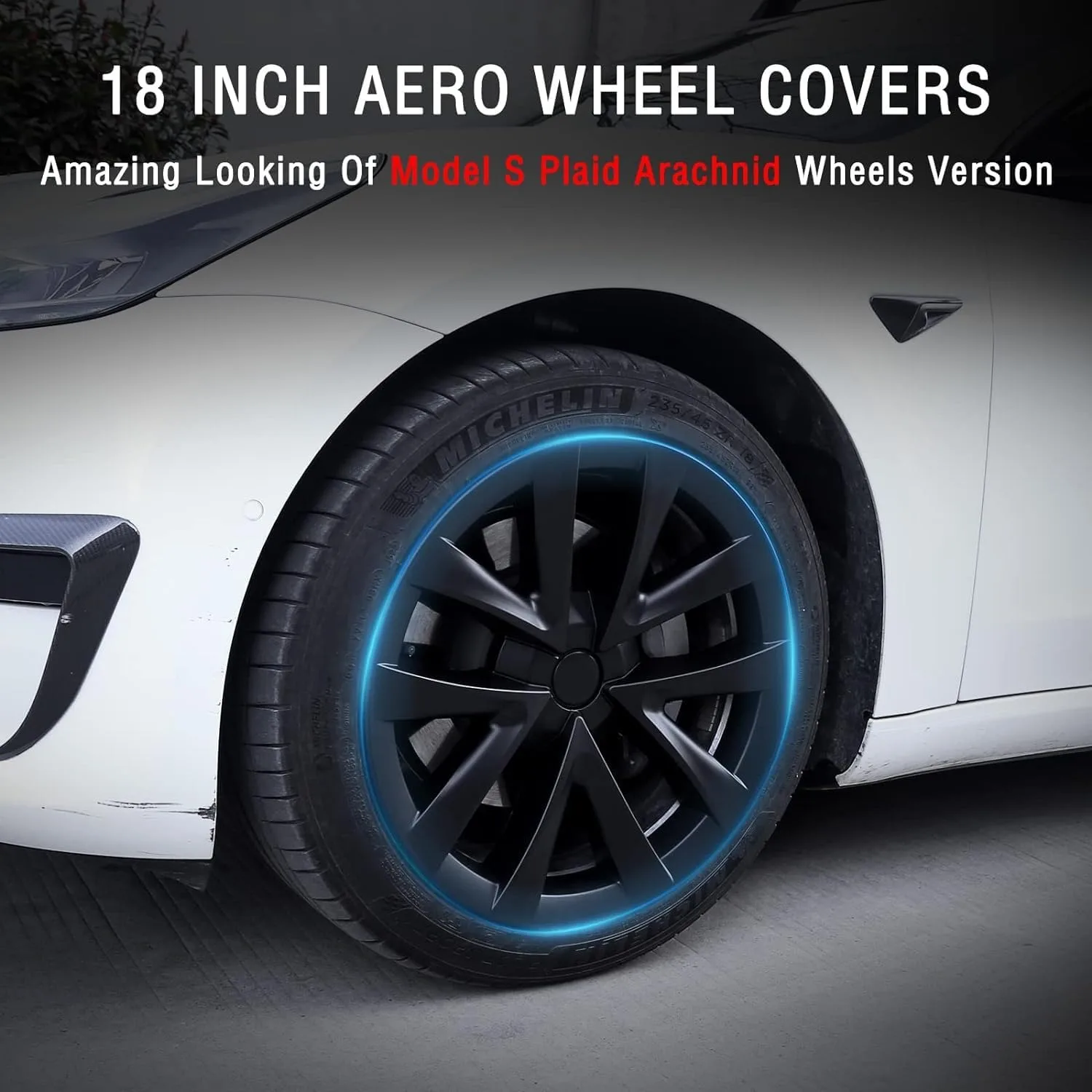 Tesla Model 3 Hubcaps -18 Inch Aero Wheel Covers Replacement Wheel Caps,Hub Caps Compatible with Model 3 Accessories 2017-2023