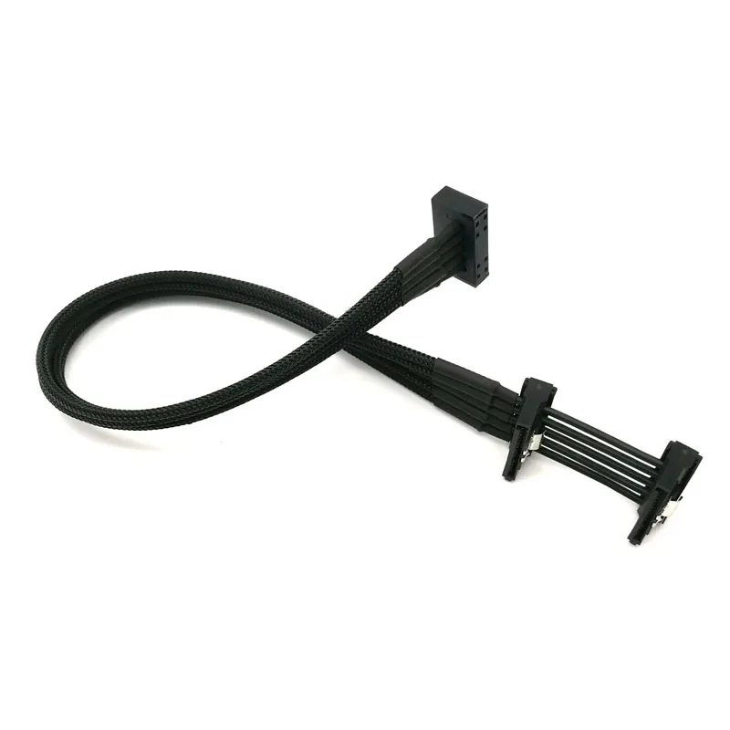 Angitu Crimped Sata Male to 2x3x4x5x Female Power Extension Cable Hard Disk Sata Male to Female Power Adapter Cables 30+5cm