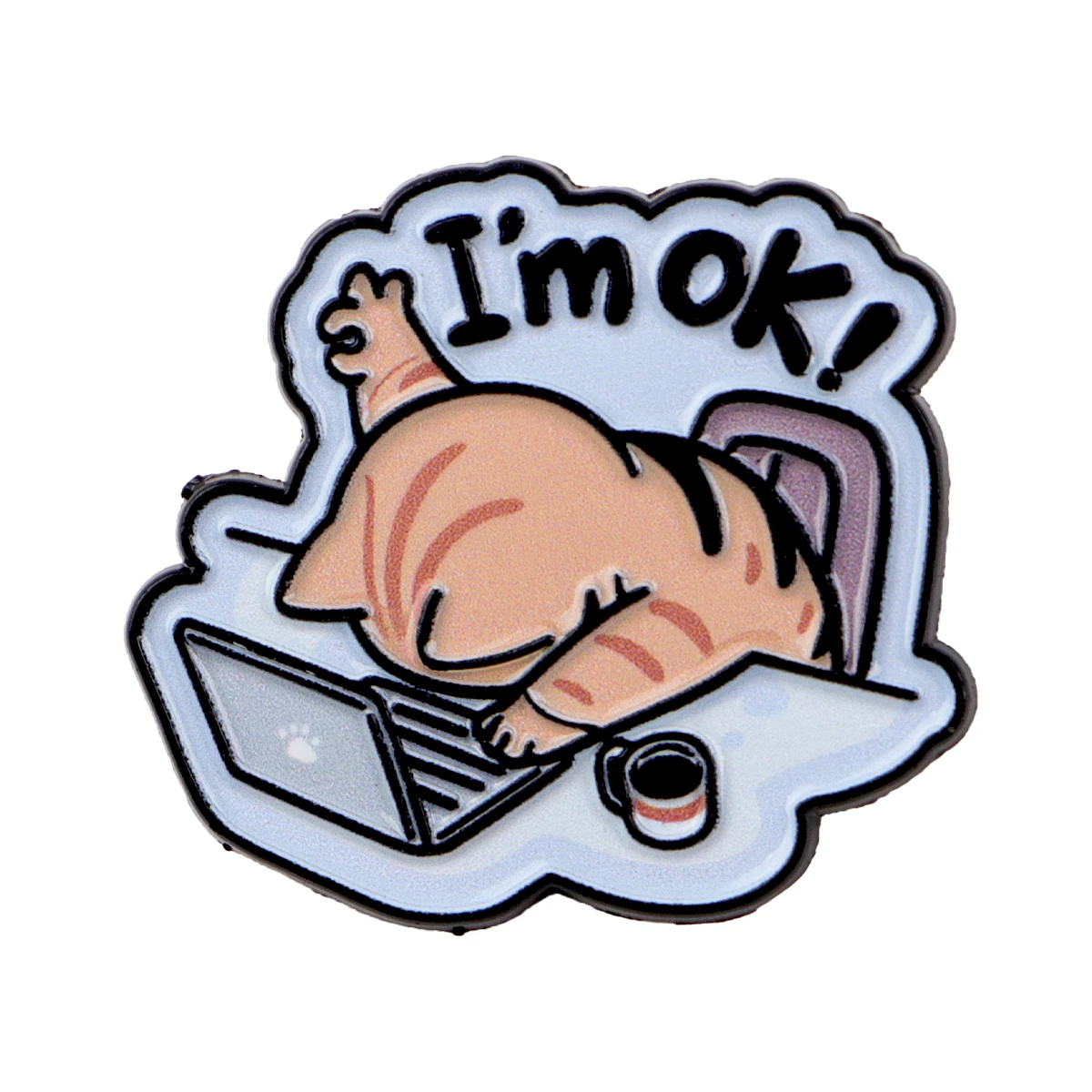 Funny Animals Enamel Pin, Cartoon Cat Brooch