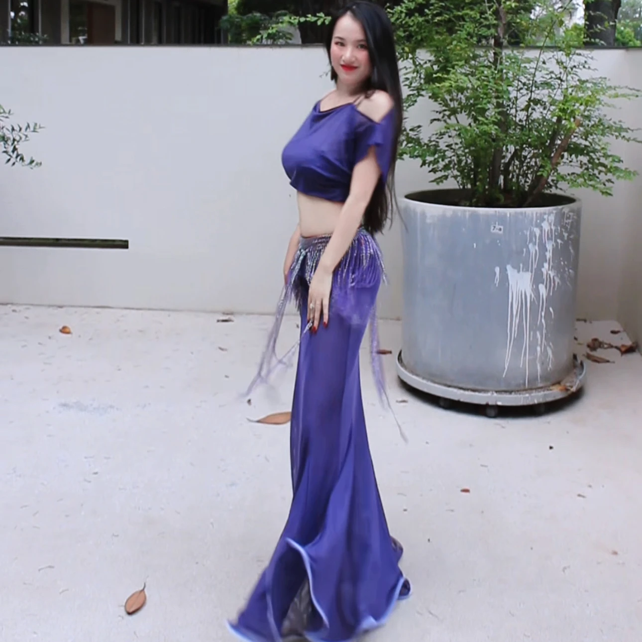 2025 traje de dança do ventre solto manga curta topo + sexy cauda de peixe saia longa conjunto para trajes de desempenho de dança oriental feminina