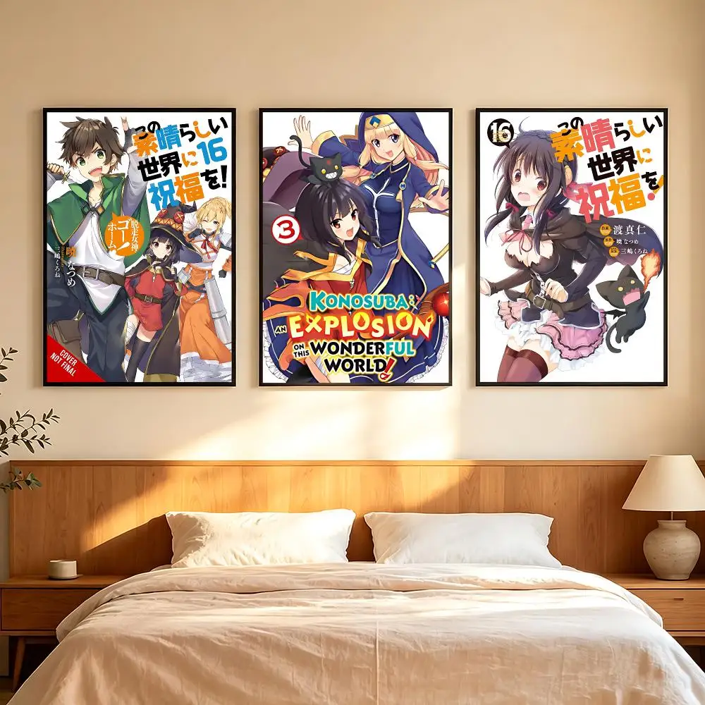 Anime K‑Konosuba B‑Blessing Poster Poster HD Printing Comfortable and Fresh Style Wall Art Home Decor Living Room Cafe Gift