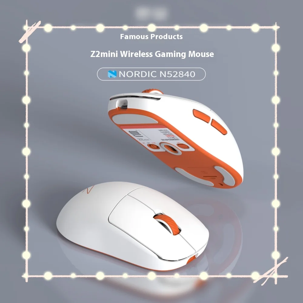 

ZP Z2 Mini Wireless Gaming Mouse 3395 Sensor 52840 Main Control Chip Hot Swappable Micro Motion 3-Mode for Computer Game Use