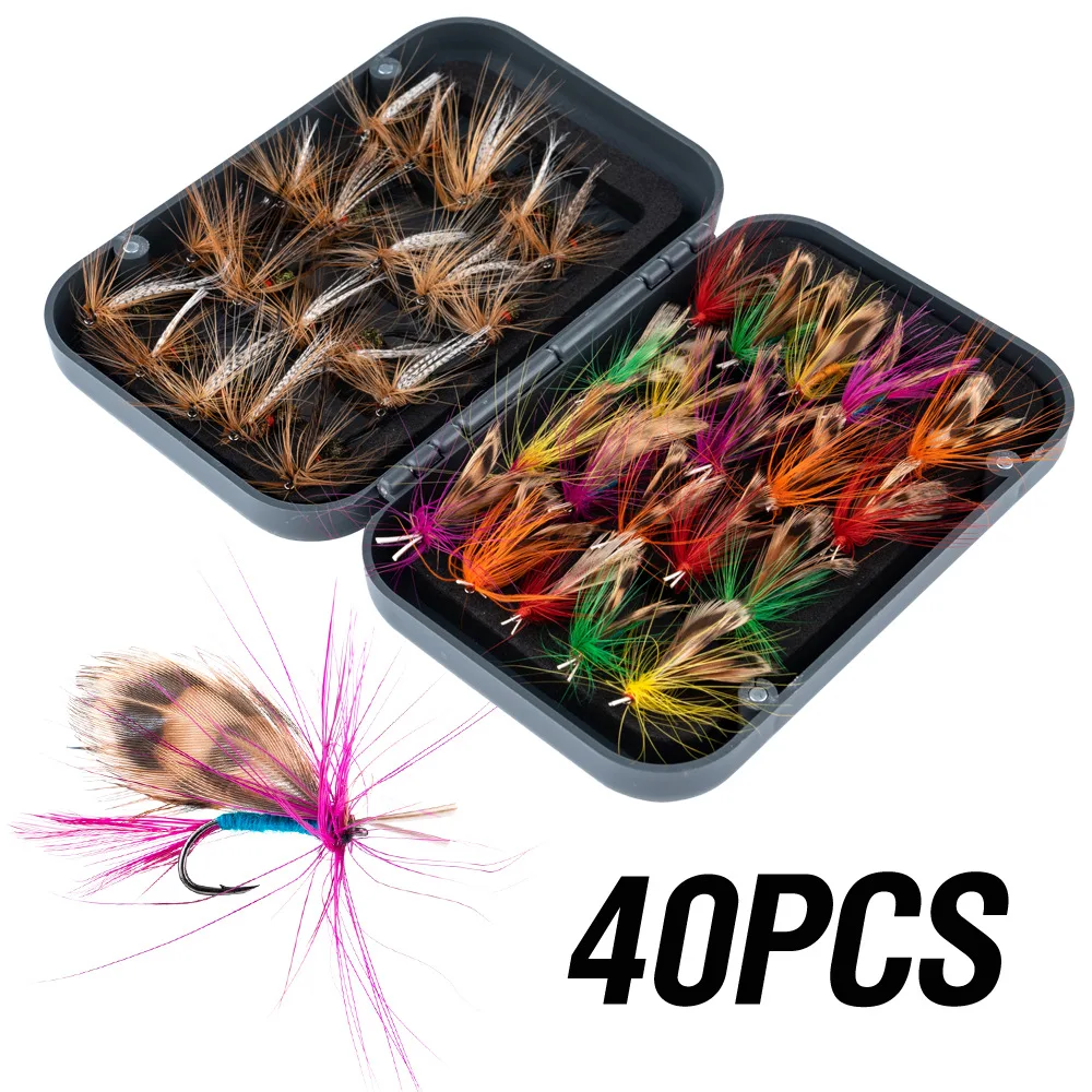 

Набор приманок для нахлыстовой рыбалки, 40 шт., имитация бабочек, с реалистичной текстурой, из синтетических материалов, для пресноводной ловли