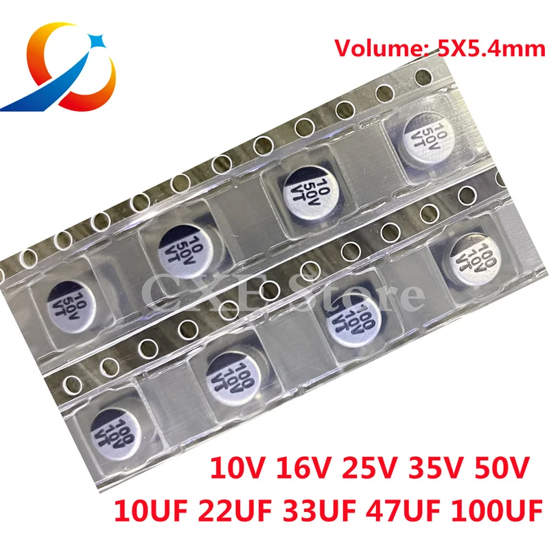 

1000pcs 10V 16V 25V 35V 50V 63V 4.7UF 10UF 22UF 33UF 47UF 100UF Volume 5X5.4MM SMD Electrolytic Capacitor NEW