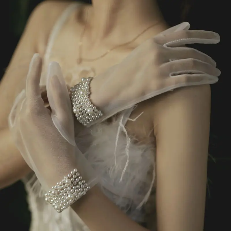 White Pearl Beaded … - image