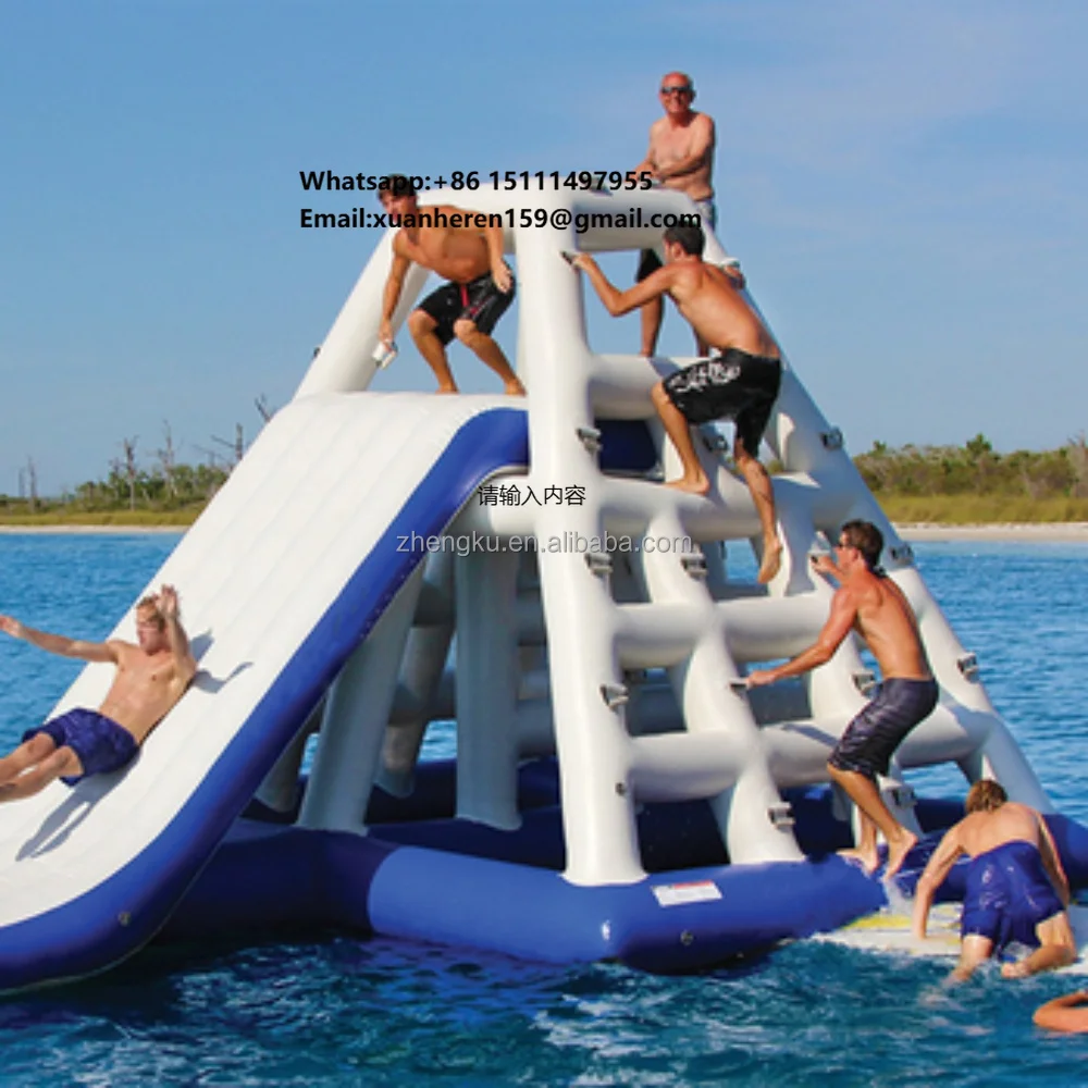 

Commercial Water Park Inflatable Water Tower Slide Floating Climbing Wall Water Ladder