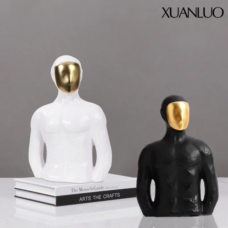 Nordic minimalist modern model room study and tea room resin figure sculpture tabletop ornament soft decoration home accessory