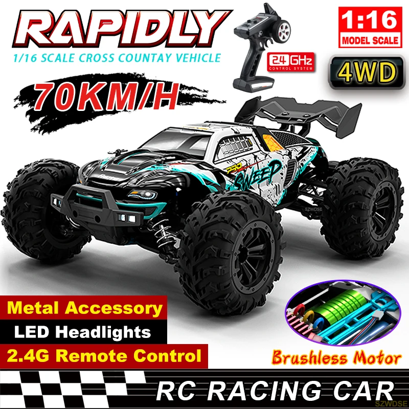 

Wltoys Q117 1/16 Радиоуправляемая машина 4WD с дистанционным управлением Автомобильные светодиодные фары Бесщеточные 70 км/ч 2,4G Высокоскоростные внедорожные игрушки для дрифта для детей