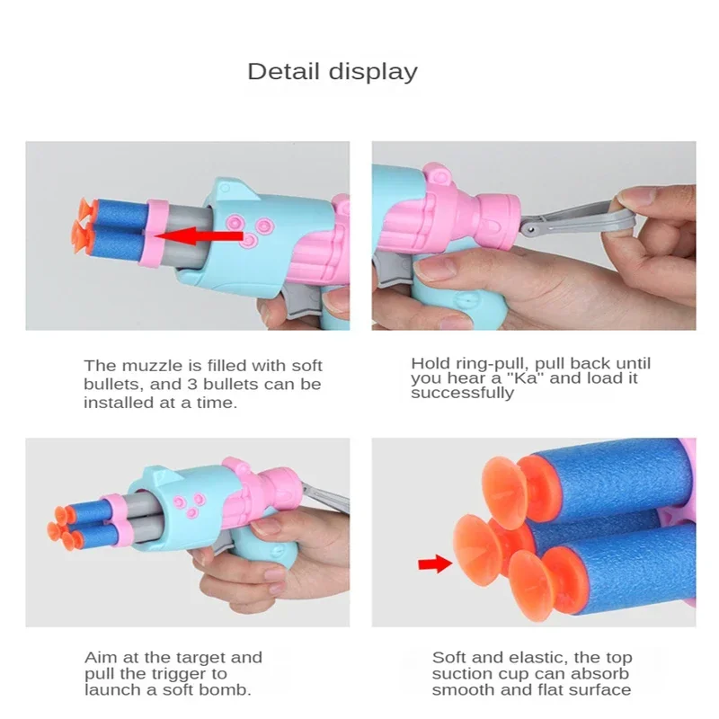 Safe Playtime Foam Soft Bullet Toy Gun Launcher for Children's Outdoor Shooting Games and Sports