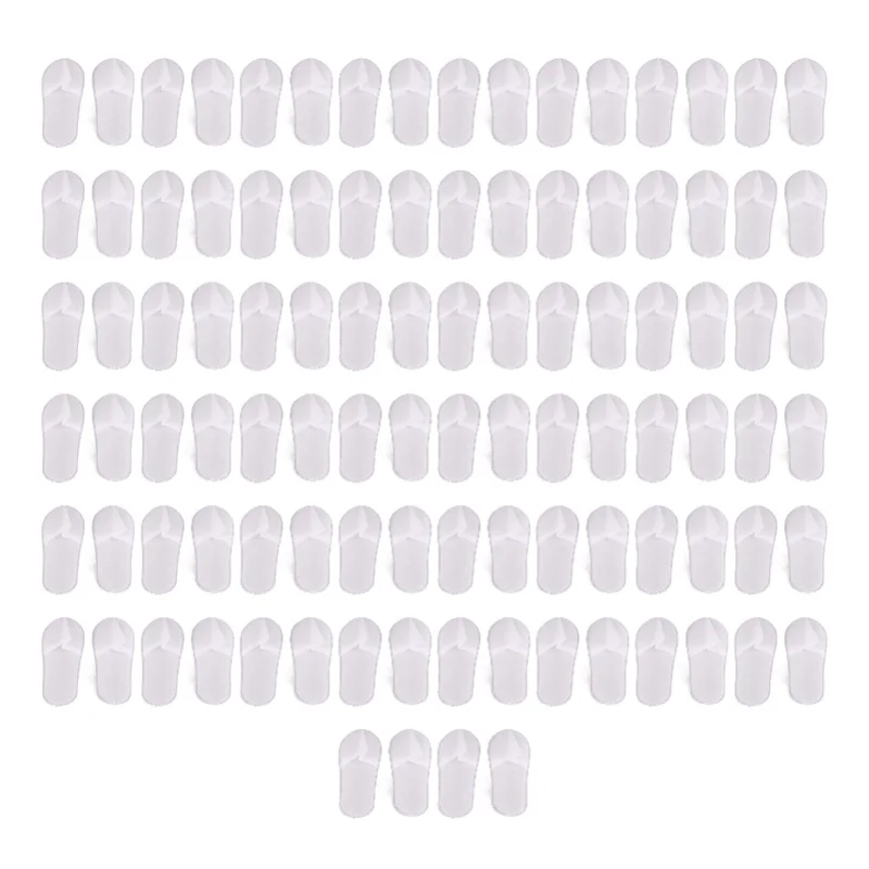 50 زوجًا من النعال المحمولة للجنسين غير القابلة للانزلاق للاستعمال مرة واحدة للمنزل والمنتجعات الصحية وحفلات الضيوف (3 مم لوح أبيض غير منسوج) #1