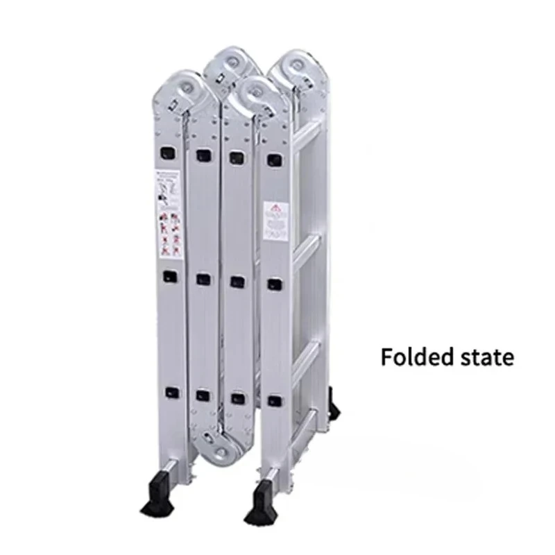 4.7M Folding Work Platform 150kg Load Capacity Aluminum Drywall Stool Ladder Bench W/ Non-Slip Feet for Washing Vehicles
