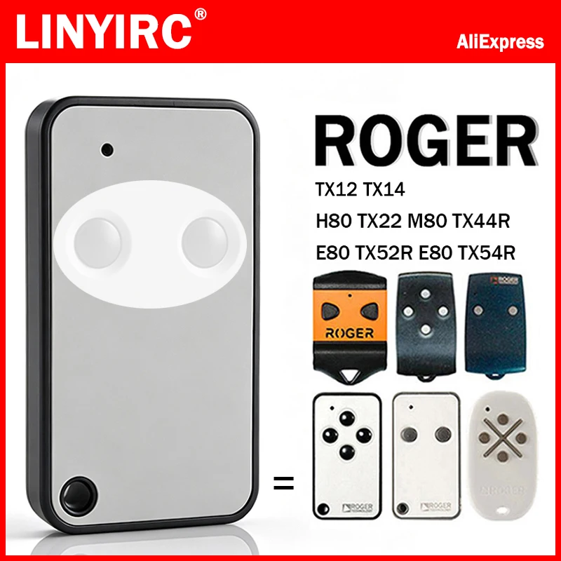 ROGER E80 TX52R 2 Remote Control 433.92MHz Works With ROGER E80 TX52R TX54R 2 M80 TX44R H80 TX22 TX12 TX14 Gate Remote Control