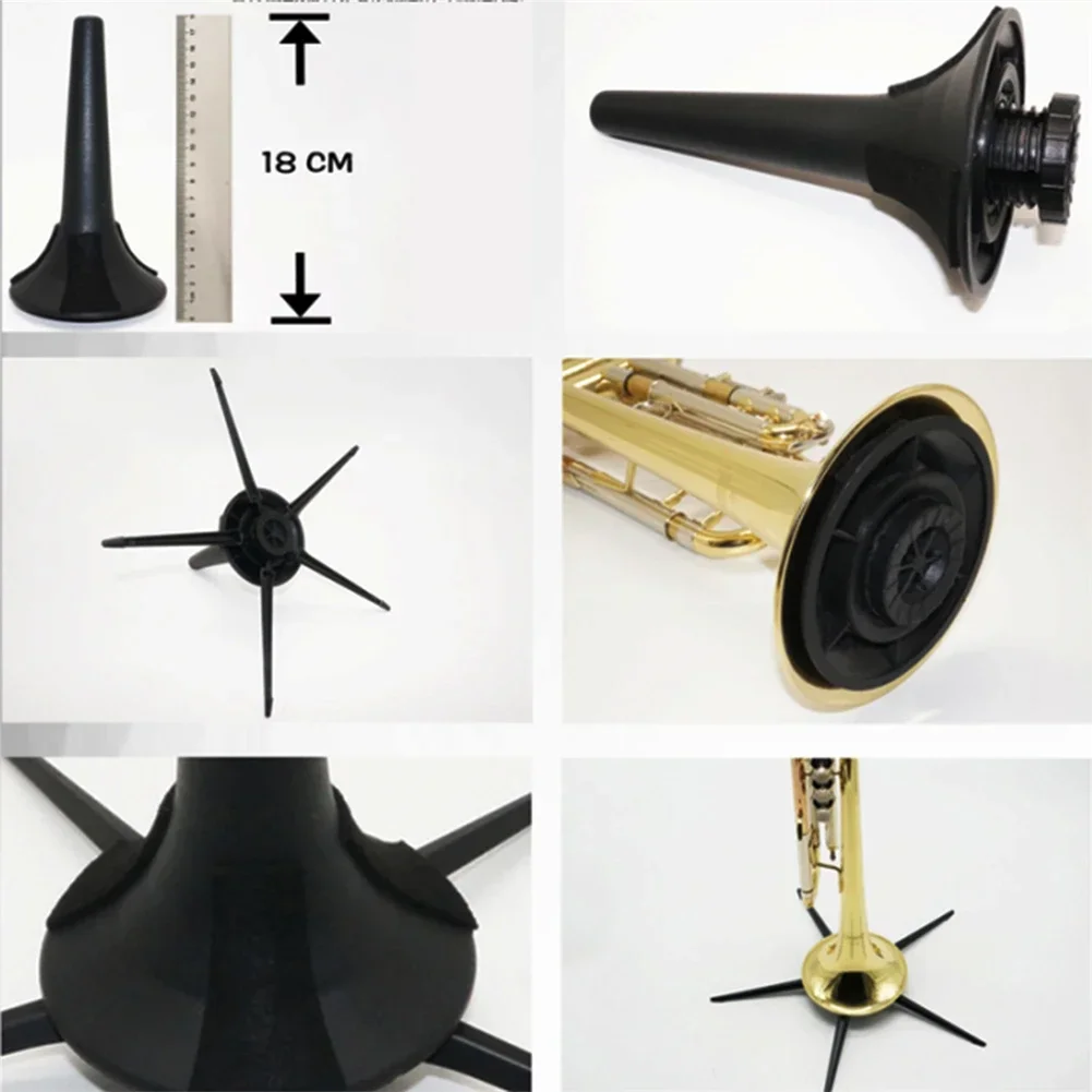 Stand Trumpet Holder 18 X 30.5cm/7.1 X 12.0in 1pcs 5 Leg Stand Legs Accessories Black Flute Foldable Stable Replacements