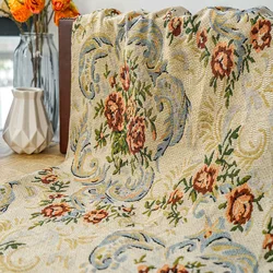 Caldo giallo grande fiore tinto in filo tessuto Jacquard classico stile palazzo abito da donna tessuto da cucito decorativo 50cm x 150cm