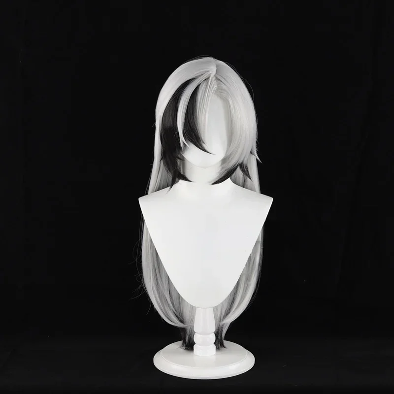 Karkai-スターウォーズのコスプレ衣装,かつら,ユニセックスアクセサリー,耐熱性,黒と白,長い髪,ハロウィーンのアクセサリー,新しい,2024