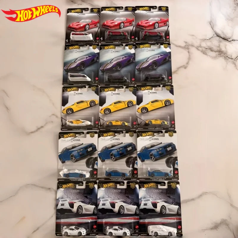 Mattel Hot Wheels 1/64 Collectible Car Toys Ferrari F50 Porsche Carrera GT Chassis Conversion Play Vehicle Model Timeless Icons