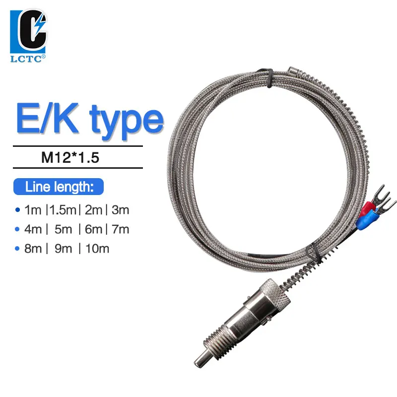 

LCTC Compression Sensor Temperature And Humidity Sensor High Temperature K E Type Thermocouple Spring Probe M12*1.5 Imitation