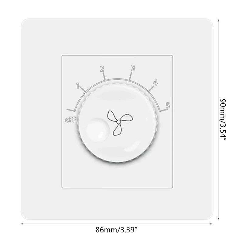 WZ-220V Universal Adjustment Ceiling Fan Speed Control Switch Wall Button Dimmer Switch Five Gears Fan Speed Adjuster