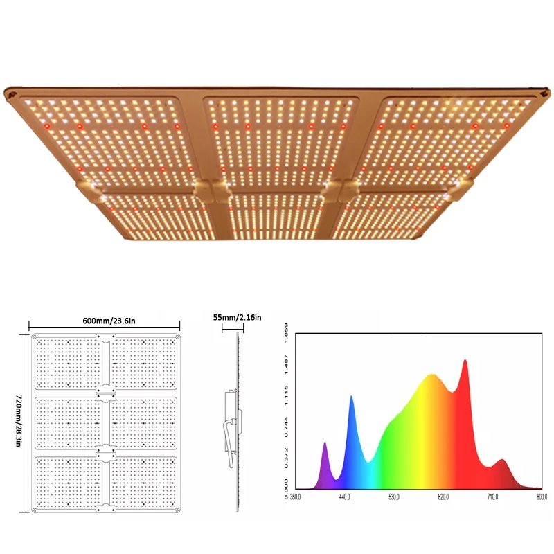 Waterproof 600W Hydroponics Quantum Full Spectrum lm301b lm301h COB LED Grow Light Board for Indoor Plants