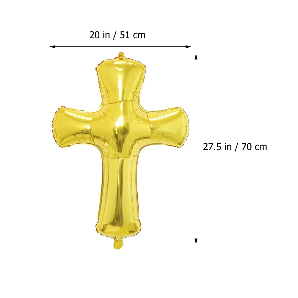

6pcs Cross Foil Balloons Large Baptism Balloon Party Supplies Wedding Communion Shower Funeral Balloons Decorative