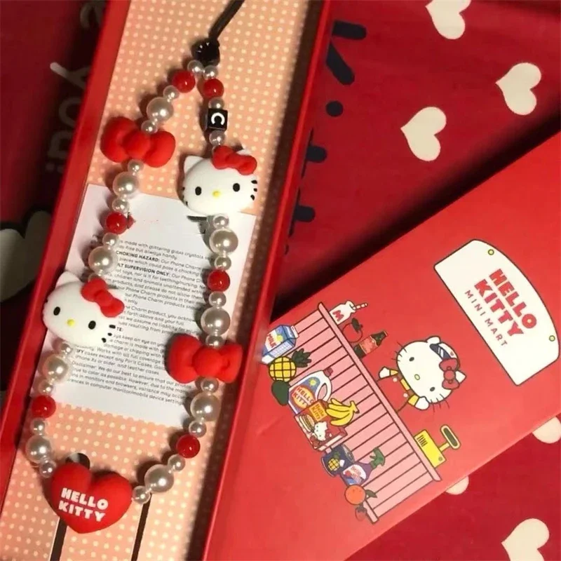 Sanrio Hello Kitty Handykette Kawaii Cartoon Armband Schmuck Schlüsselanhänger Hoch attraktiver Charme Mode Urlaub Geschenke