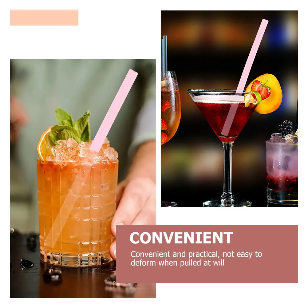 

Silicone Milk Tea Straws Reusable Washable Stainless Steel Portable Camping Smoothie Juice Accessories Heat Resistance