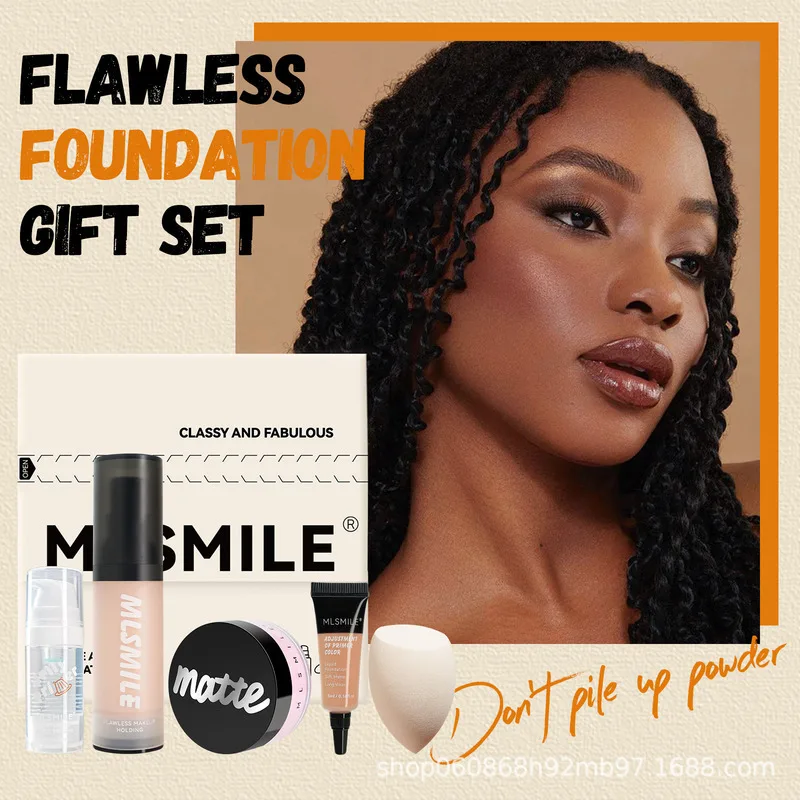 

MLSMILE Facial Set Matte Loose Powder + Primer With Makeup Sponge Foundation Sample 2025 New