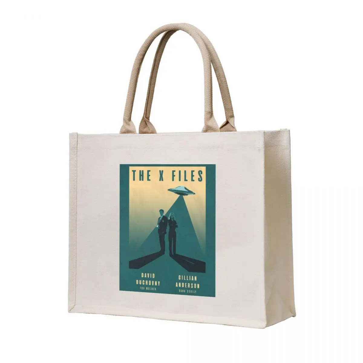 

The X Files Mulder and Scully David Duchovny and Gillian Anderson Retro Vintage Poster Tote Bag Women's tote bag shoping bag